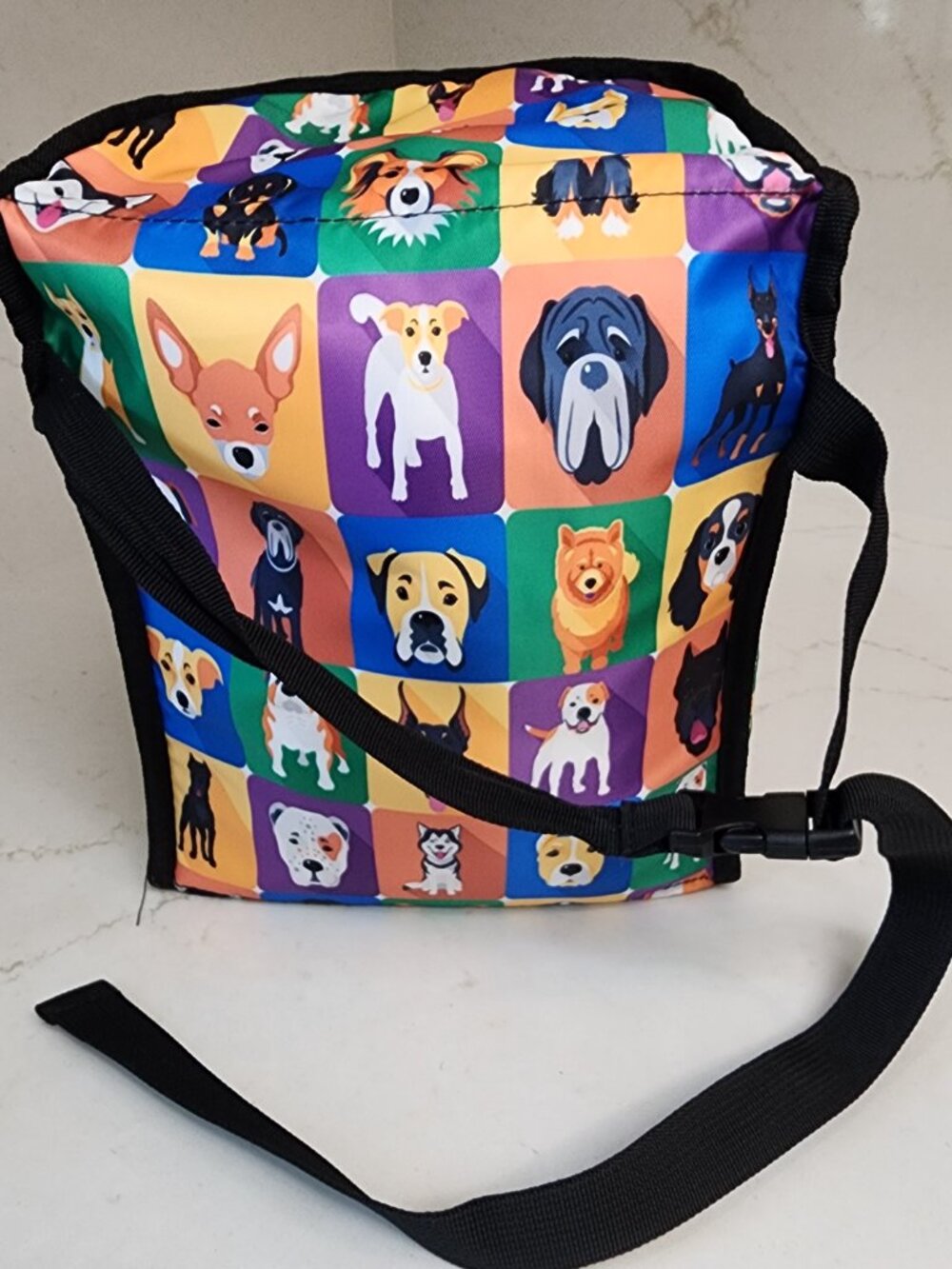 Pop Art Dog Breeds Insulated Lunch Bag Colorful Puppy Print Cooler Tote - Picture 4 of 15